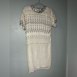 Nightline vintage silk lined beaded dress